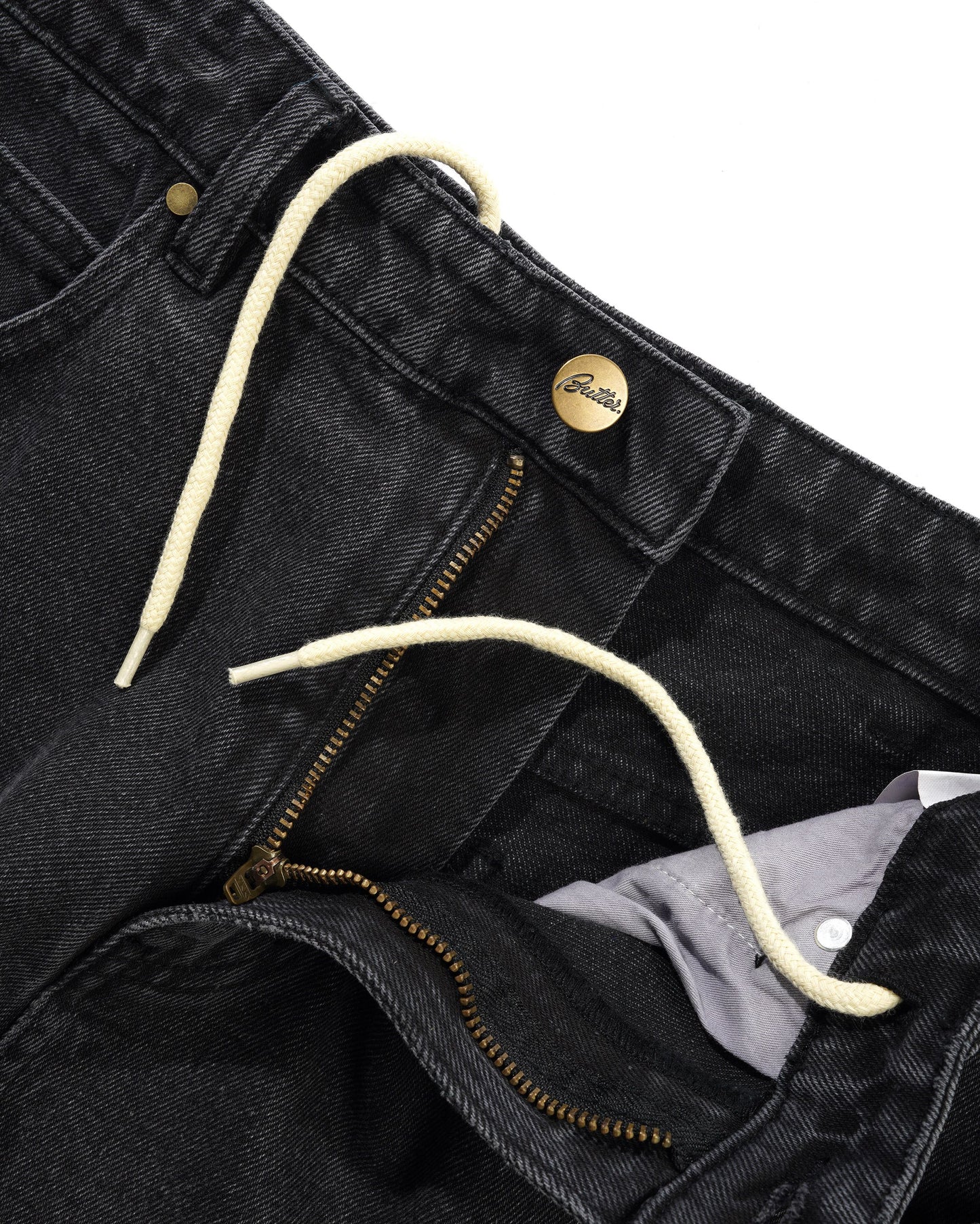 Baggy Denim Jeans - Distressed Black