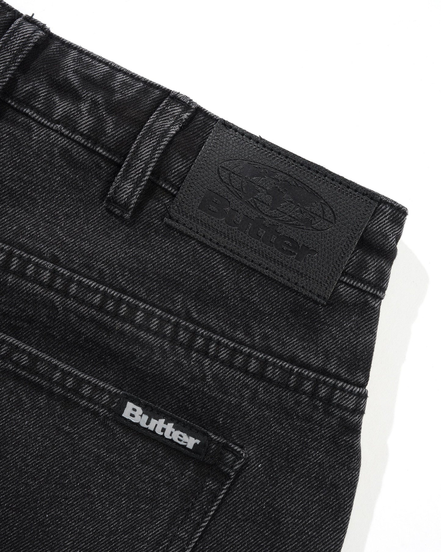 Baggy Denim Jeans - Distressed Black