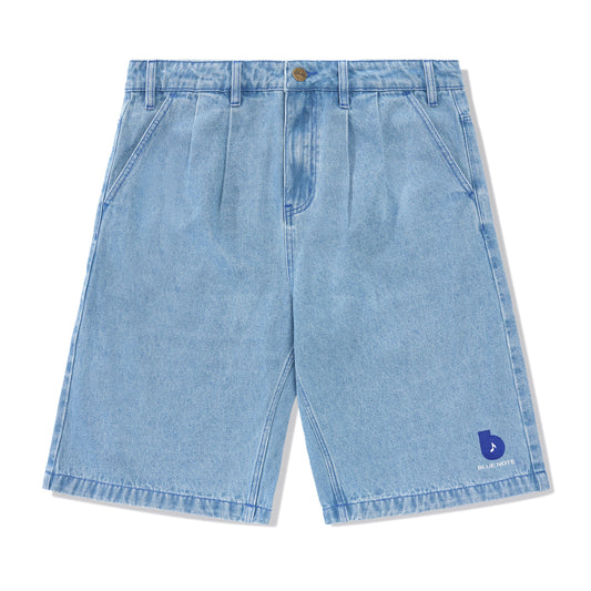 Blue Note Pleated Denim Short - Washed Indigo