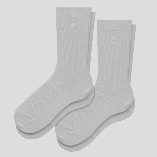 Madison 2 Pack Socks - Ash Heather/White