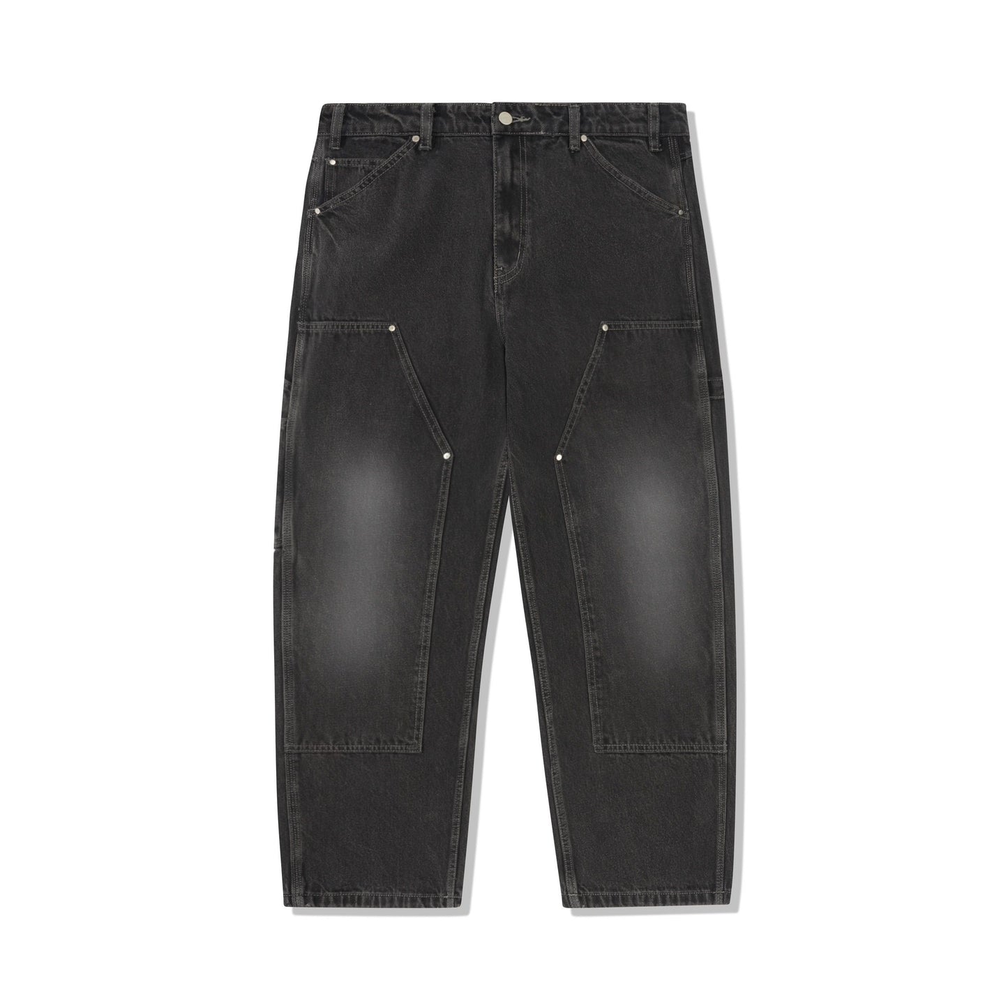 Davide Double Knee Denim - Washed Black