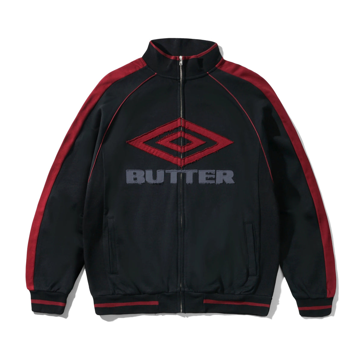 Diamond Fleece Zip-Thru Jacket - Black