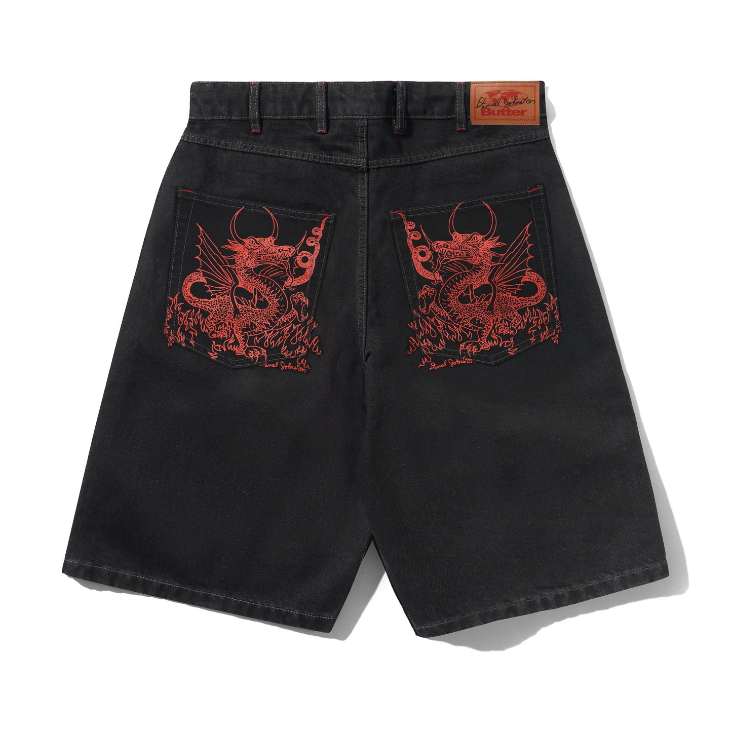 Dragon Denim Shorts - Washed Black