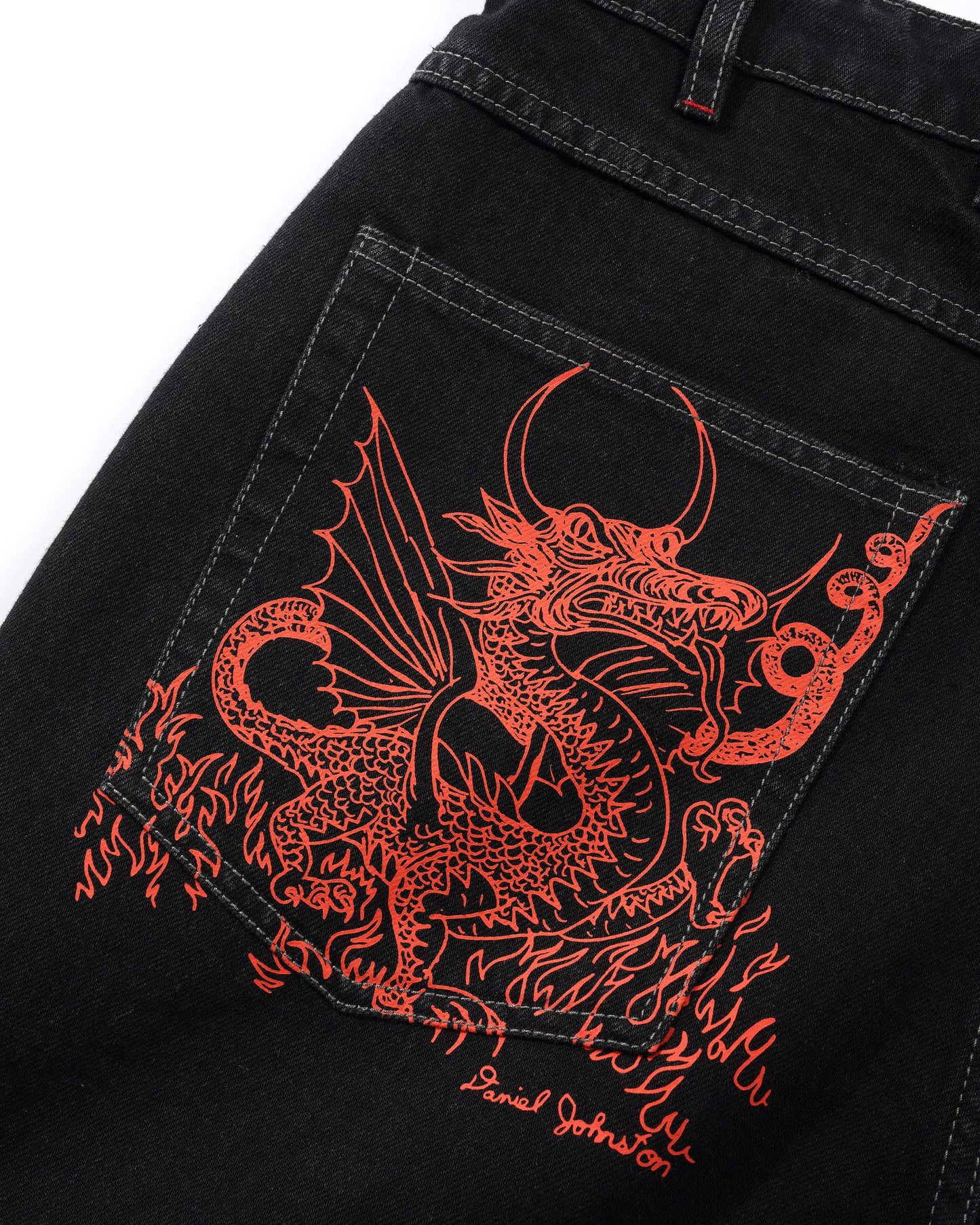 Dragon Denim Shorts - Washed Black