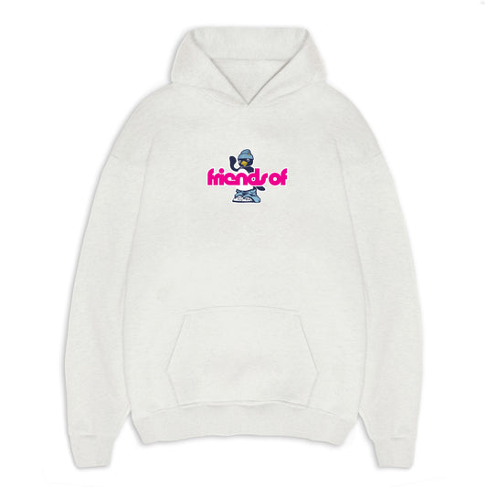 Friends Of 'Little Penguin' Hoody - Ash Heather/Pink