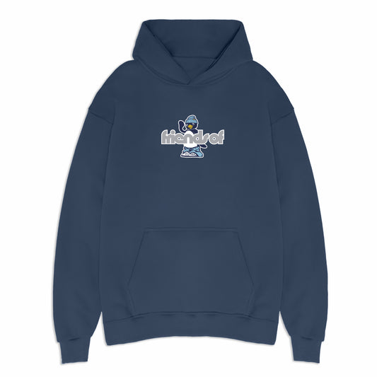 Friends Of 'Little Penguin' Hoody - Washed Navy/Silver Grey