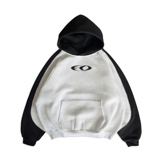 Friends Of 'FO' Panel Hoody - Ash Heather/Black