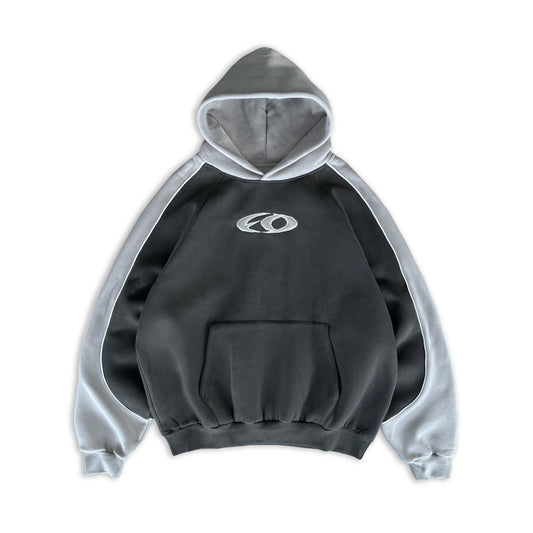 Friends Of 'FO' Panel Hoody - Charcoal/Nimbus