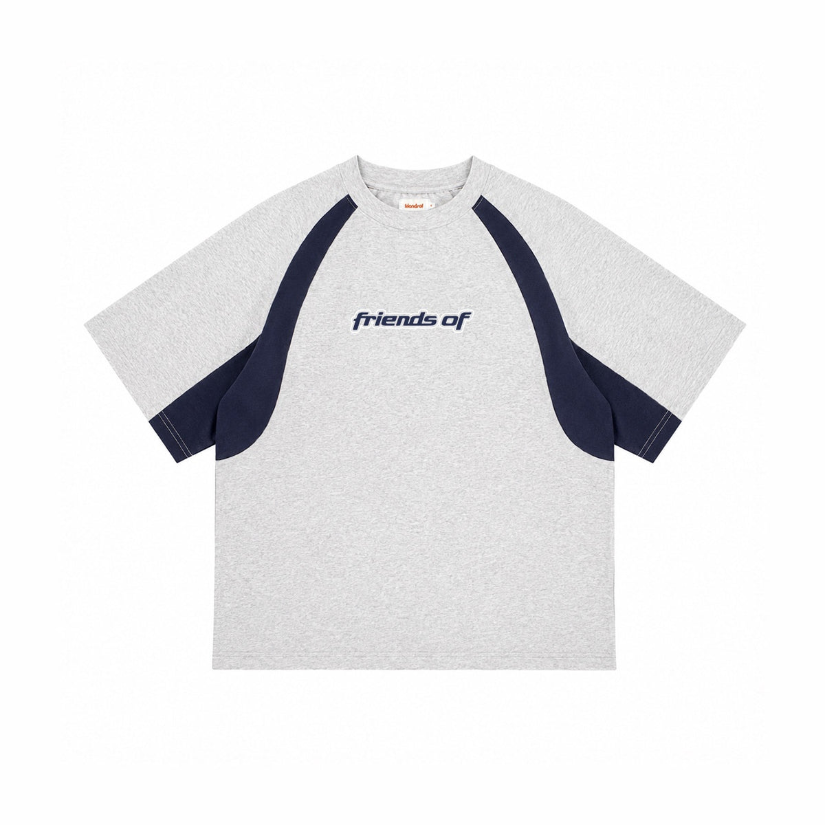Friends Of 'Vault' Panel T-Shirt - Grey Marle/Navy