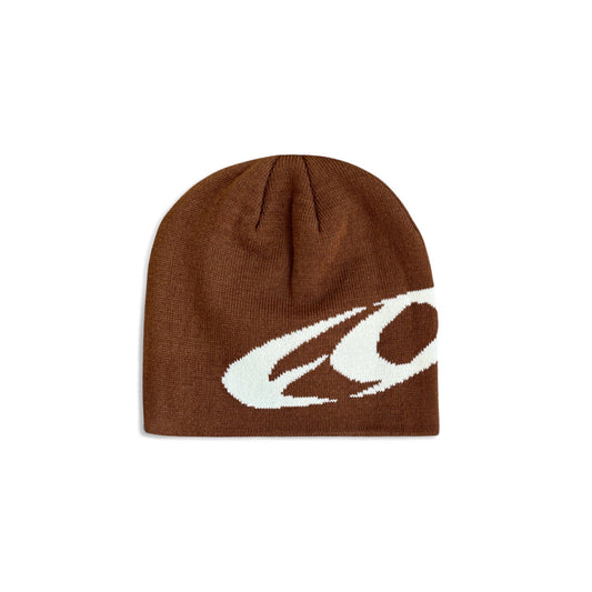 'FO' Skull Beanie - Brown