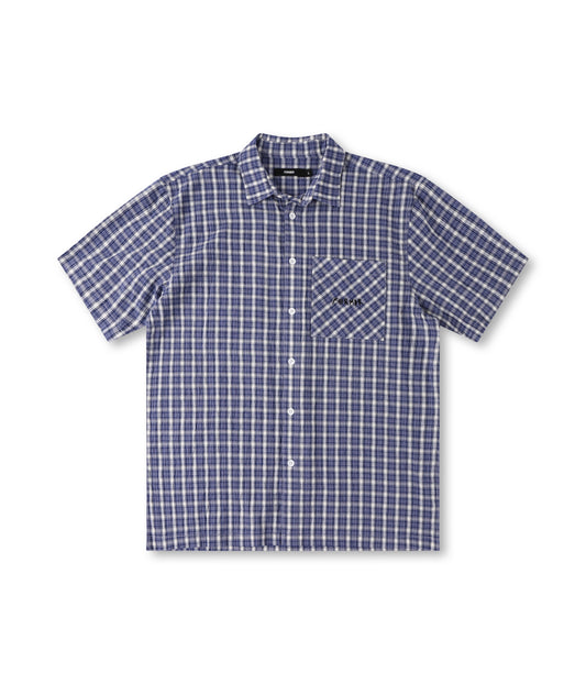 Manners Check SS Shirt - Vintage Navy
