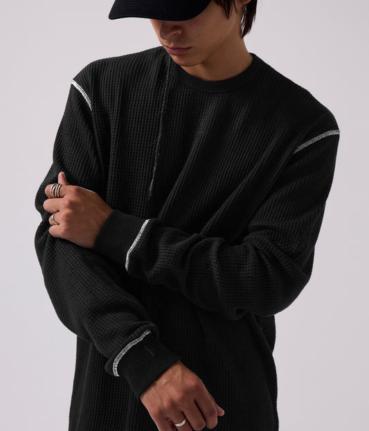 AG Waffle Long Sleeve - Black/White