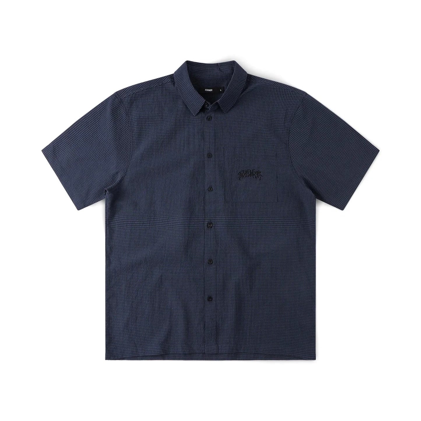 Vivian Check SS Shirt - Navy