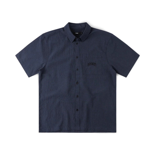 Vivian Check SS Shirt - Navy