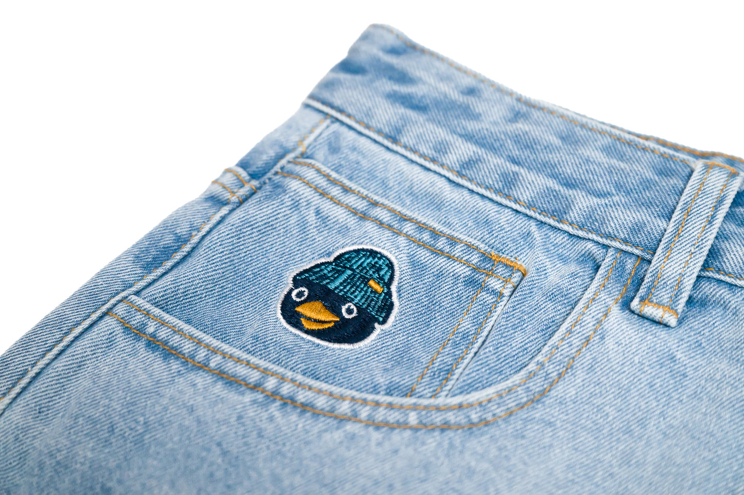 Friends Of 'Little Penguin' Denim Short - Light Blue