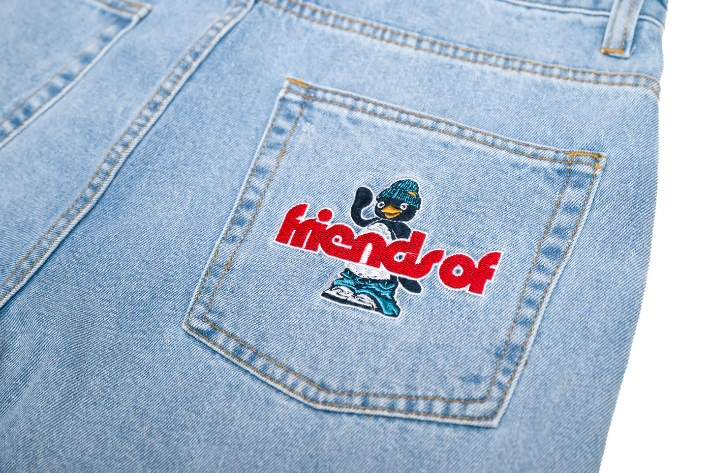 Friends Of 'Little Penguin' Denim Short - Light Blue