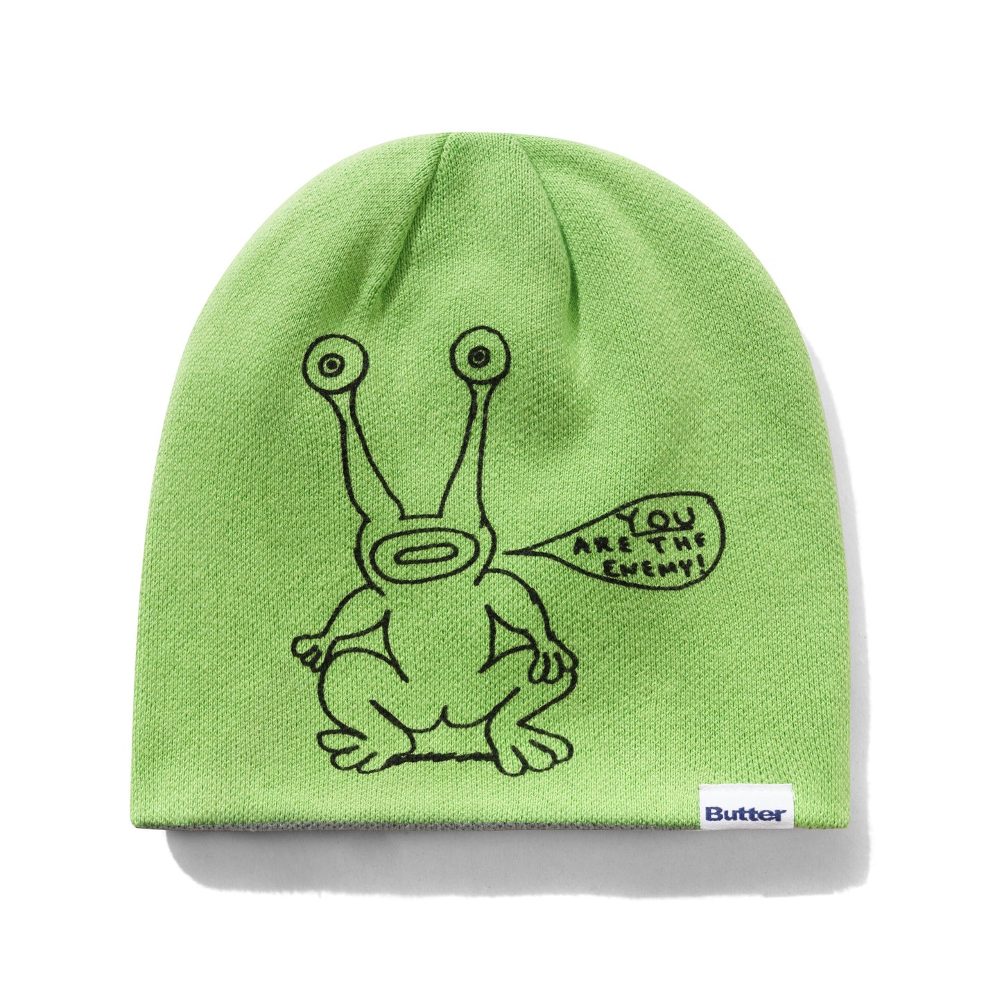 Frog Skully Beanie - Lime/Grey