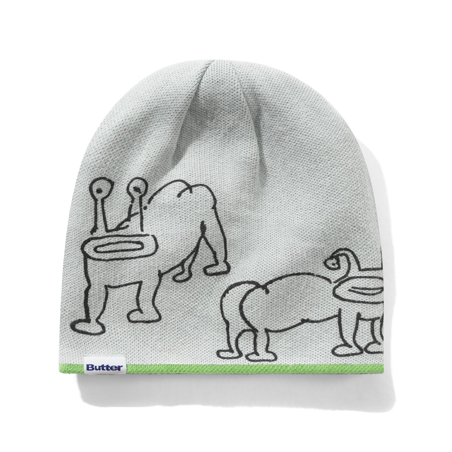 Frog Skully Beanie - Lime/Grey