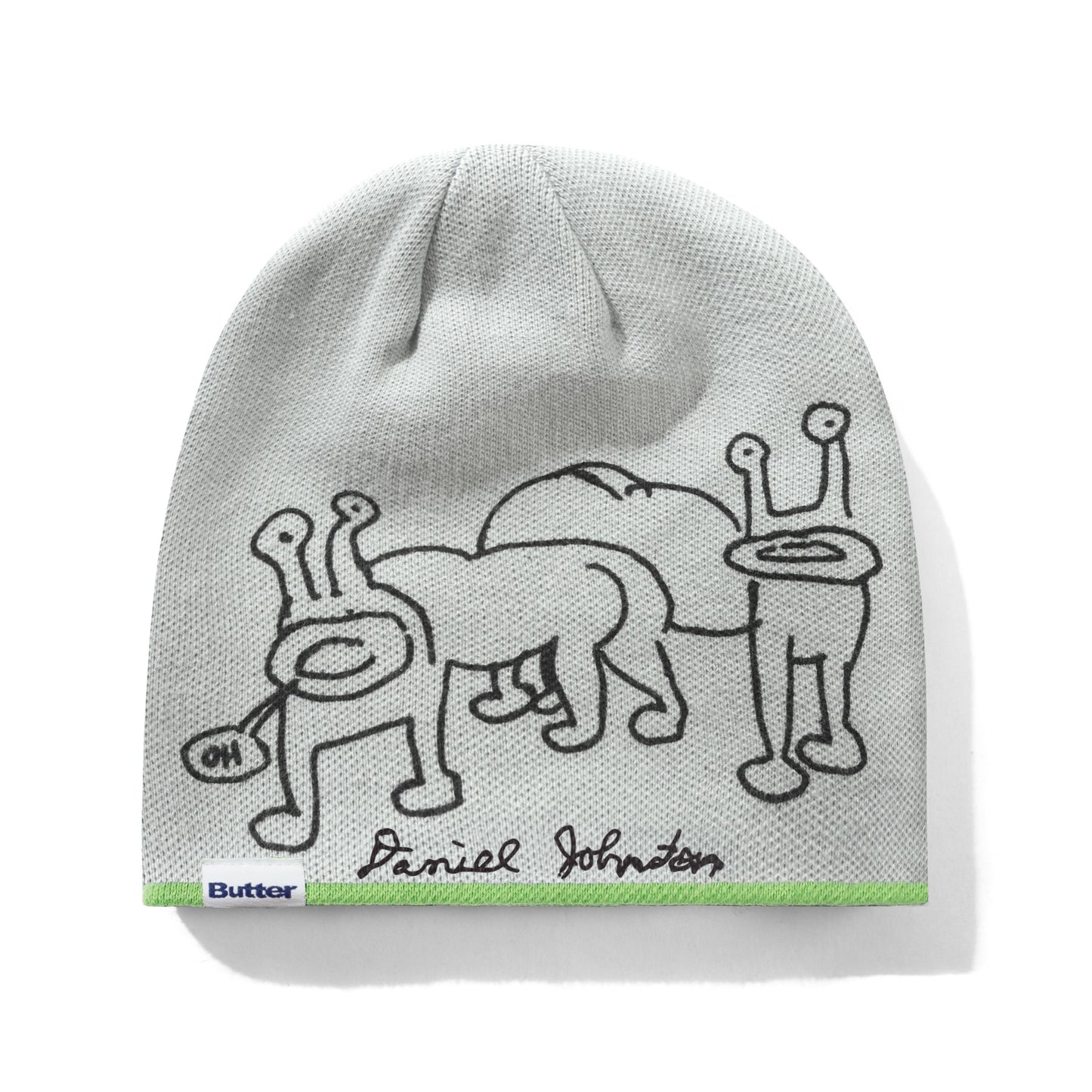 Frog Skully Beanie - Lime/Grey
