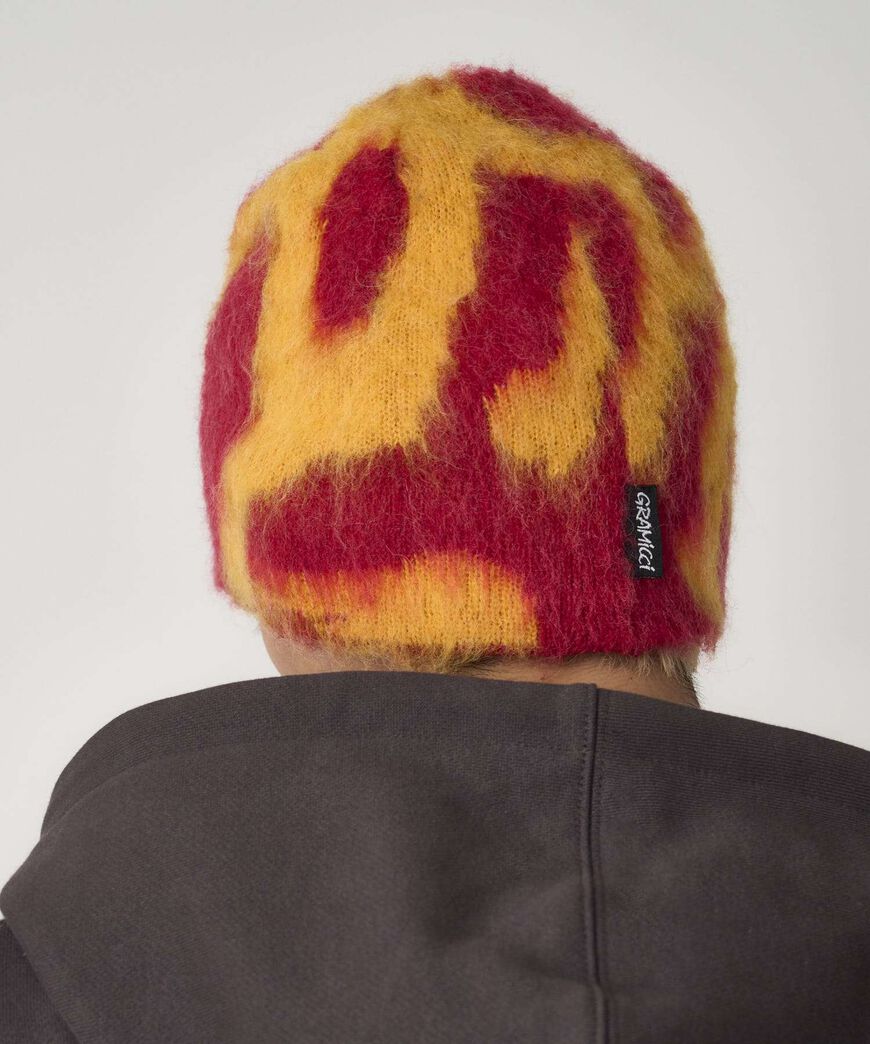 Mohair Burly Runningman Beanie - Burnt Orange