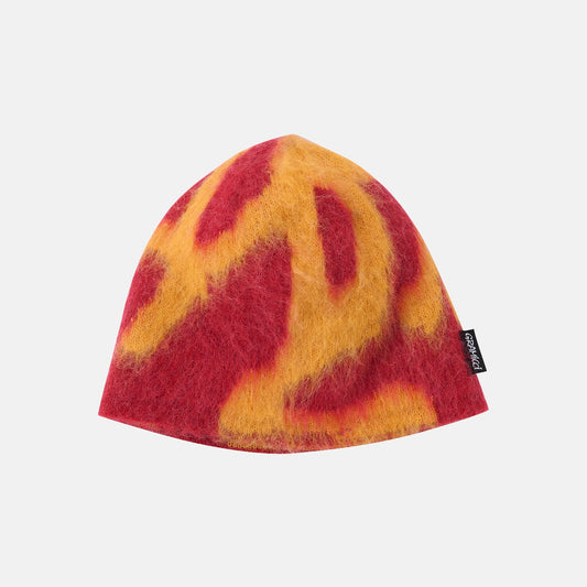 Mohair Burly Runningman Beanie - Burnt Orange