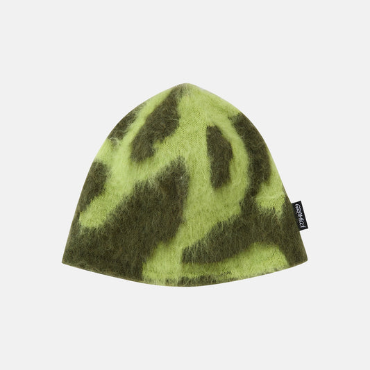 Mohair Burly Runningman Beanie - Chartreuse