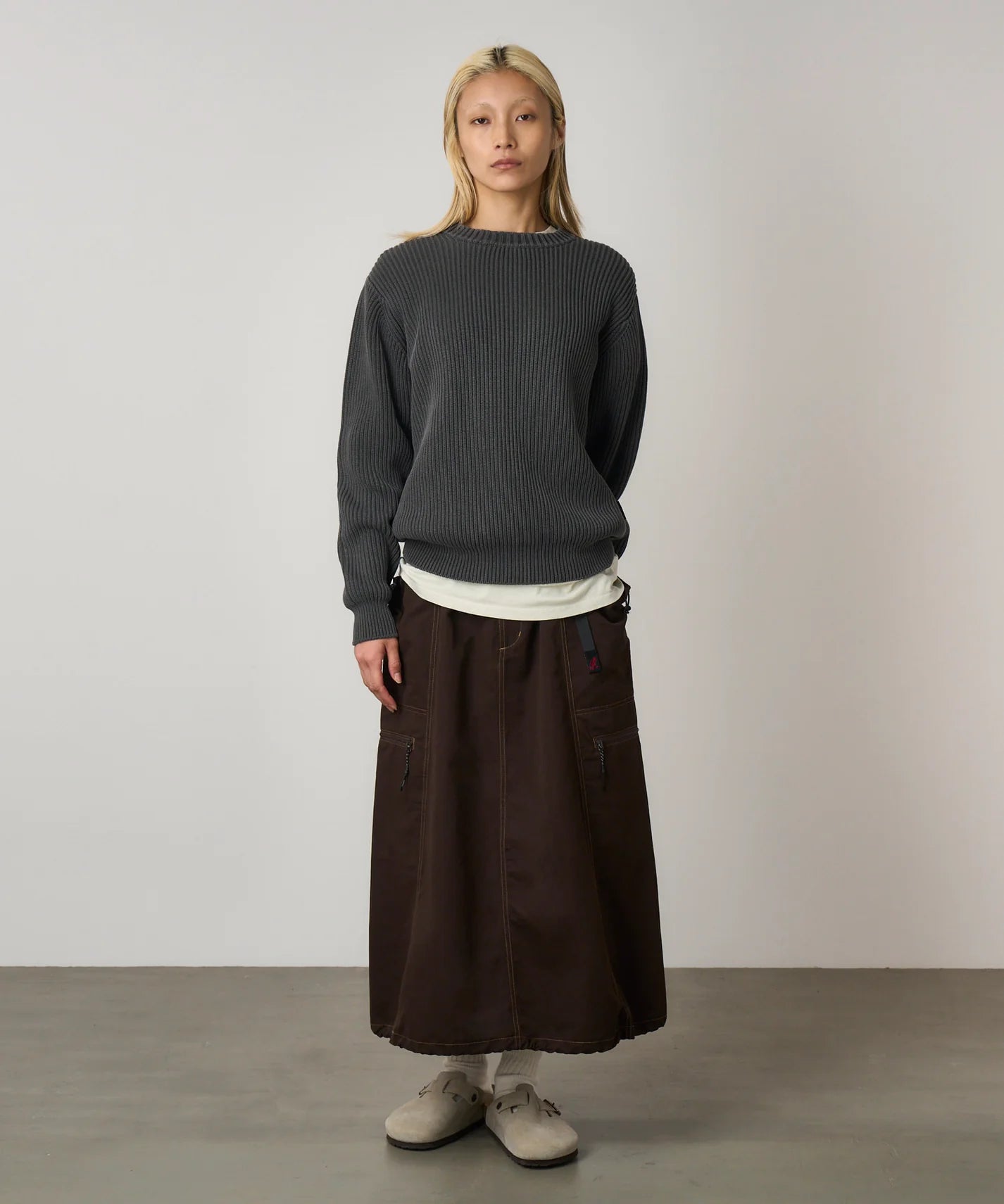 Cotton Knit Sweater - Grey