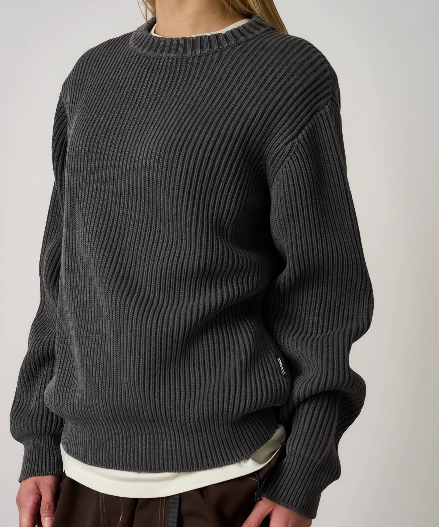 Cotton Knit Sweater - Grey