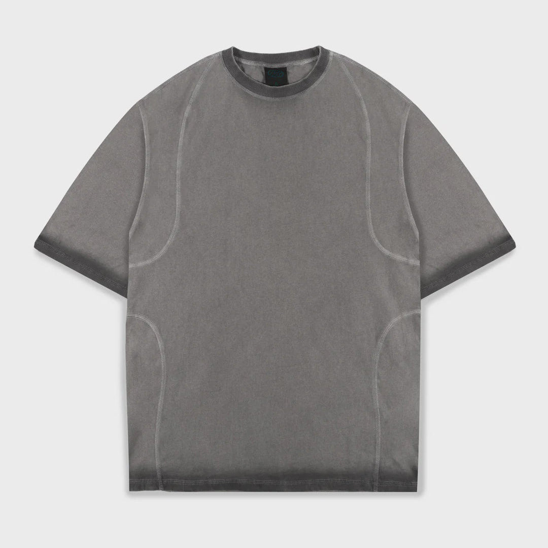 Overlock Enzyme Wash Tee - Grey