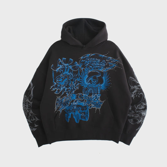 Flames & Stuff Hoody - Black / Blue