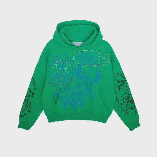 Flames & Stuff Hoody - Green / Blue