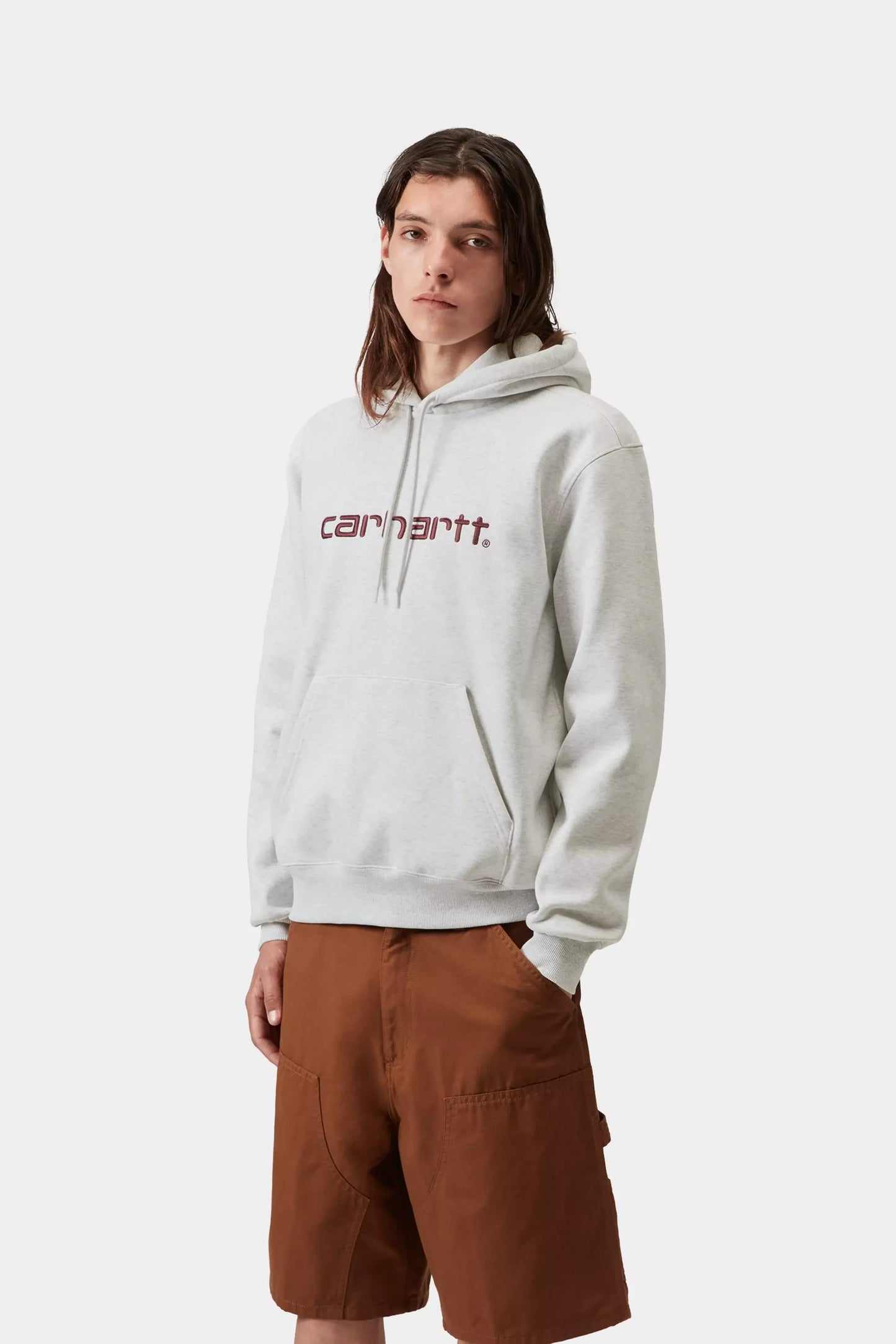 Hooded Carhartt Sweat - Ash Heather / Cozy Purple