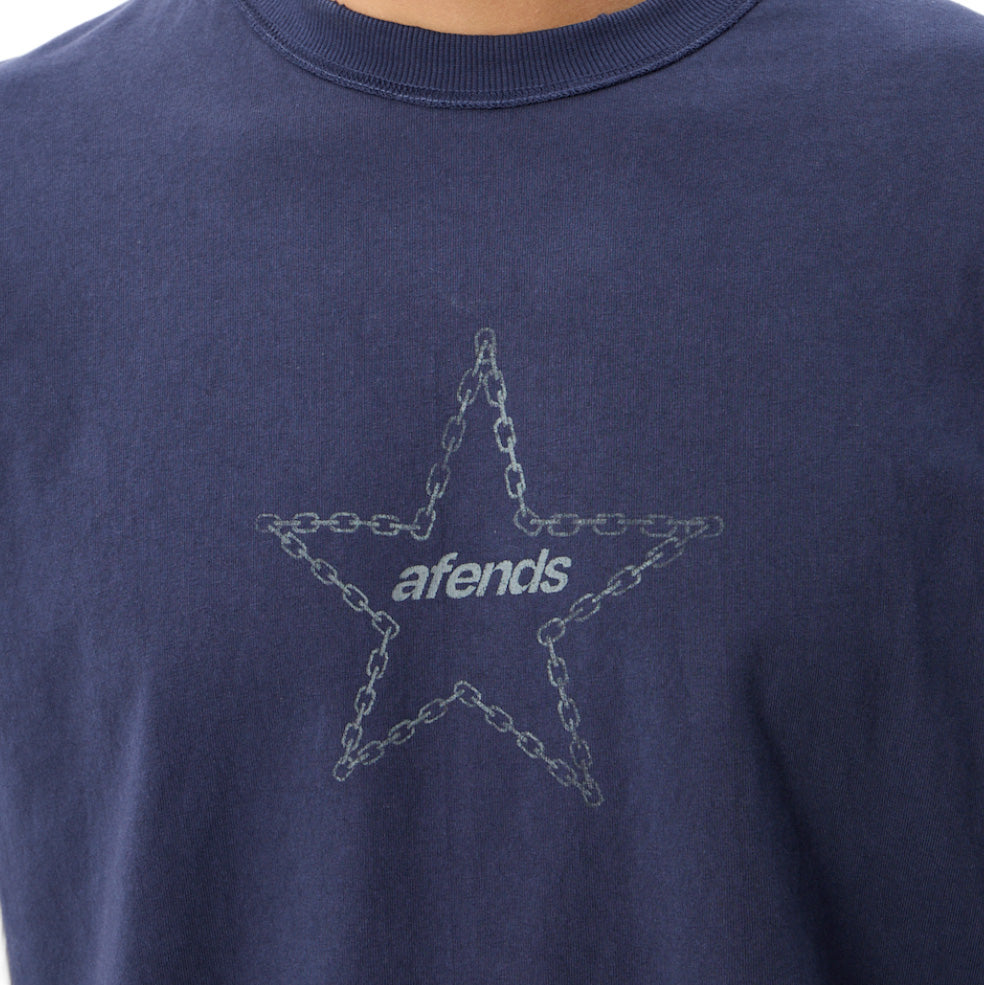 Chains Heavyweight Layered Waffle L/S Tee - Washed Deep Sea