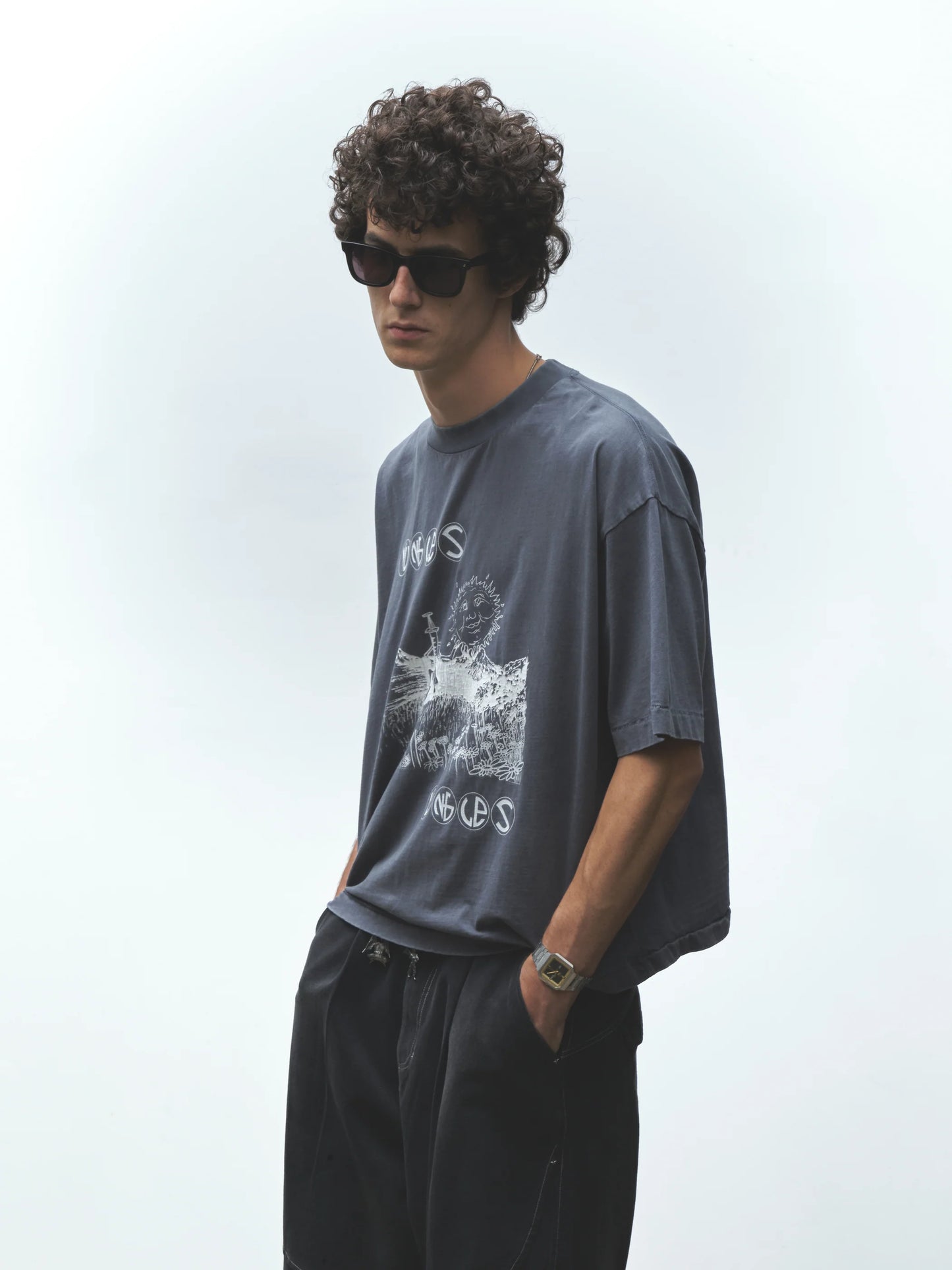 Field Of Daisies Tee - Vintage Blue