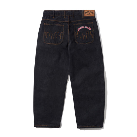 Logo Baggy Denim Jeans - Washed Black