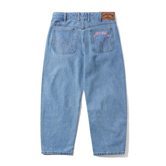 Logo Baggy Denim Jeans - Washed Indigo