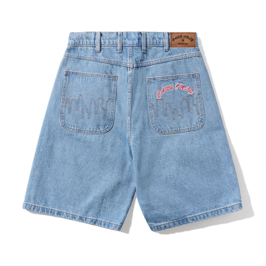 Logo Denim Shorts - Washed Indigo