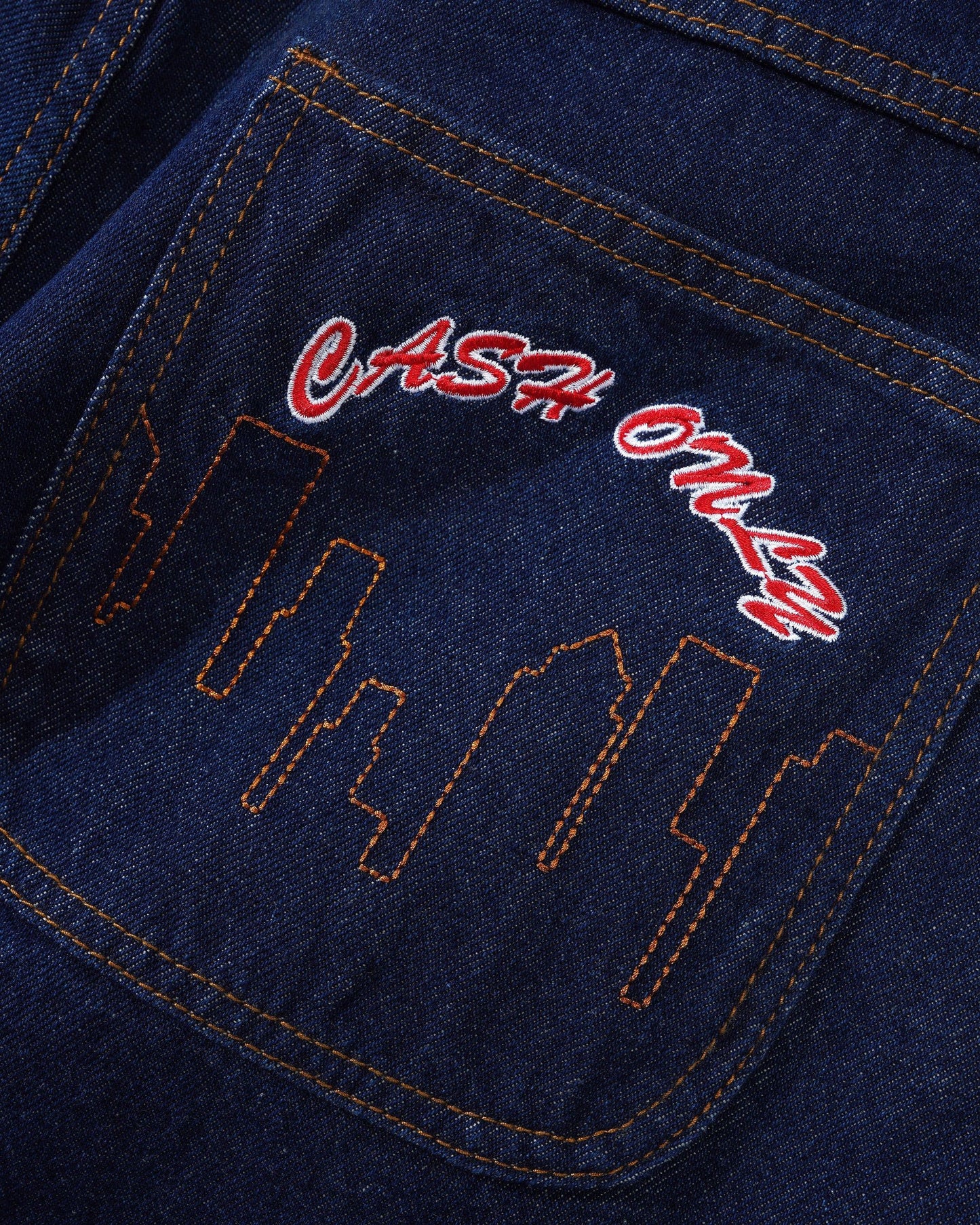 Logo Baggy Denim Jeans - Raw Indigo