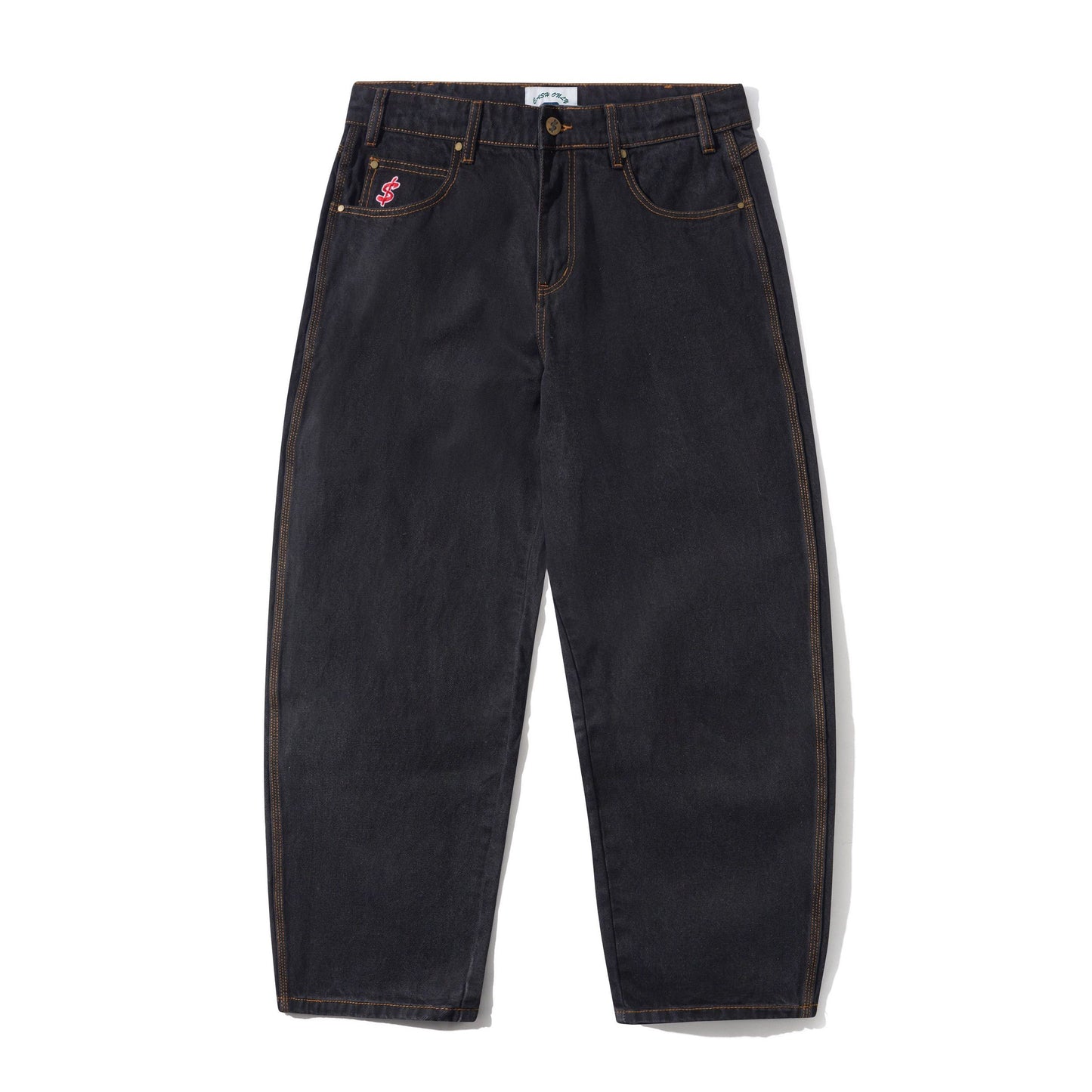 Logo Baggy Denim Jeans - Washed Black