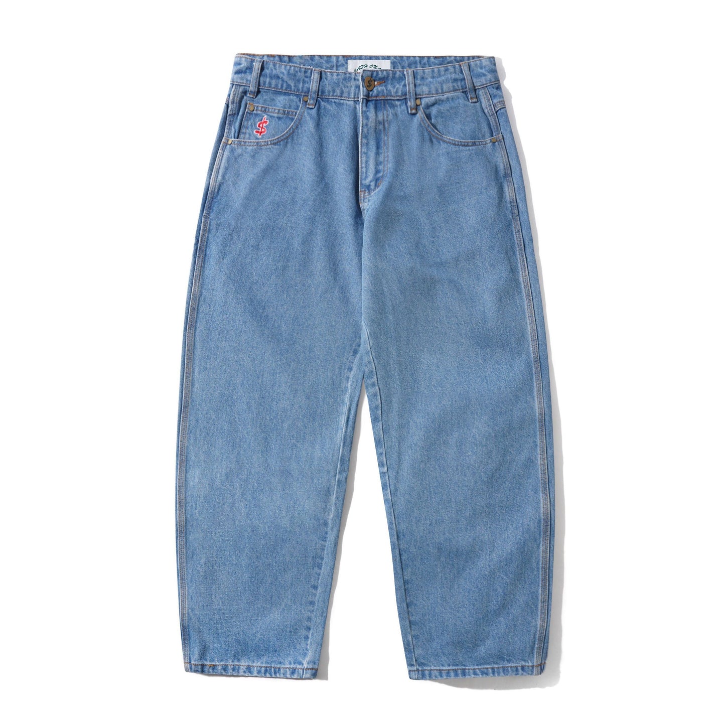 Logo Baggy Denim Jeans - Washed Indigo