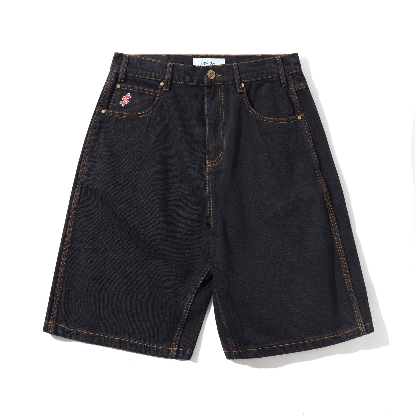 Logo Denim Shorts - Washed Black