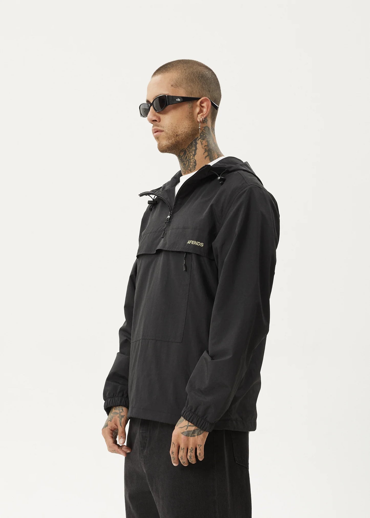 System 'Water Resistant Spray Anorak' Jacket - Black
