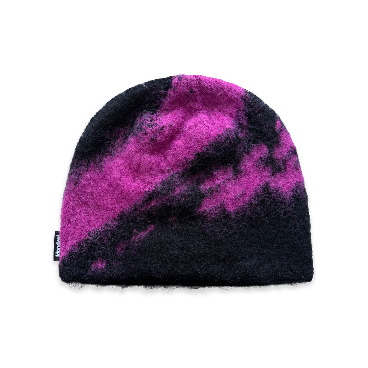 Mohair 'Black IPA' Skull Beanie - Black / Pink
