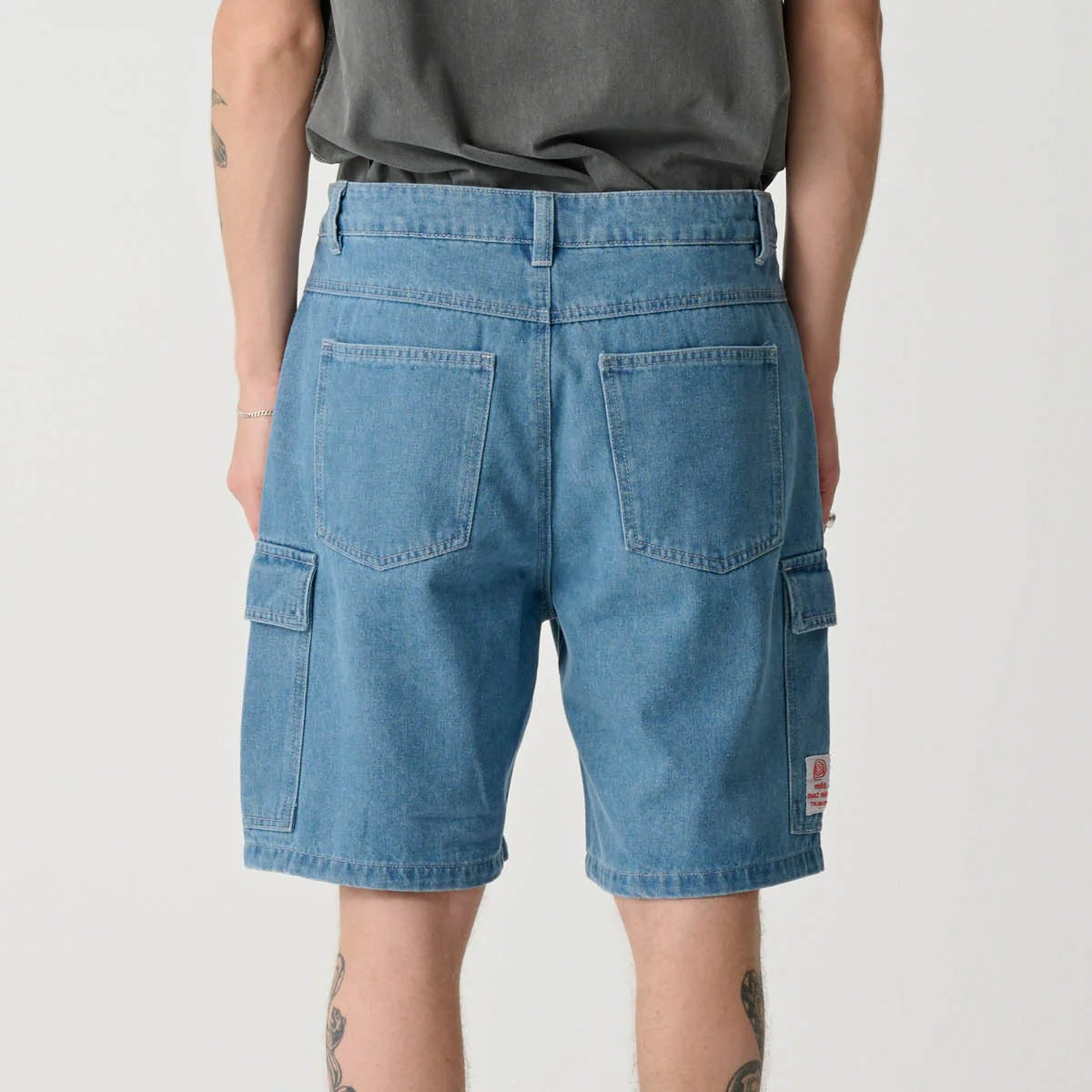 Beach Metall Cargo Short - Mid Blue Denim