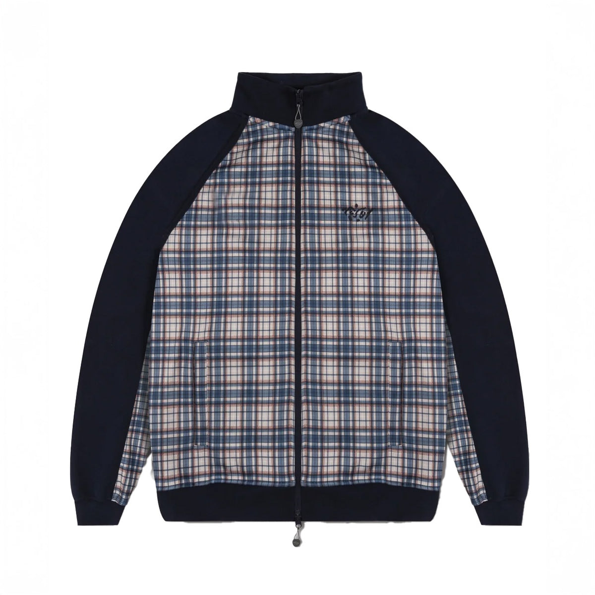 'jigsaw' Track Jacket - Navy Plaid
