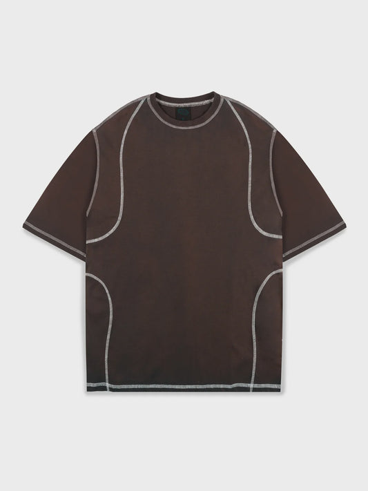 Overlock Enzyme Wash Tee - Rust