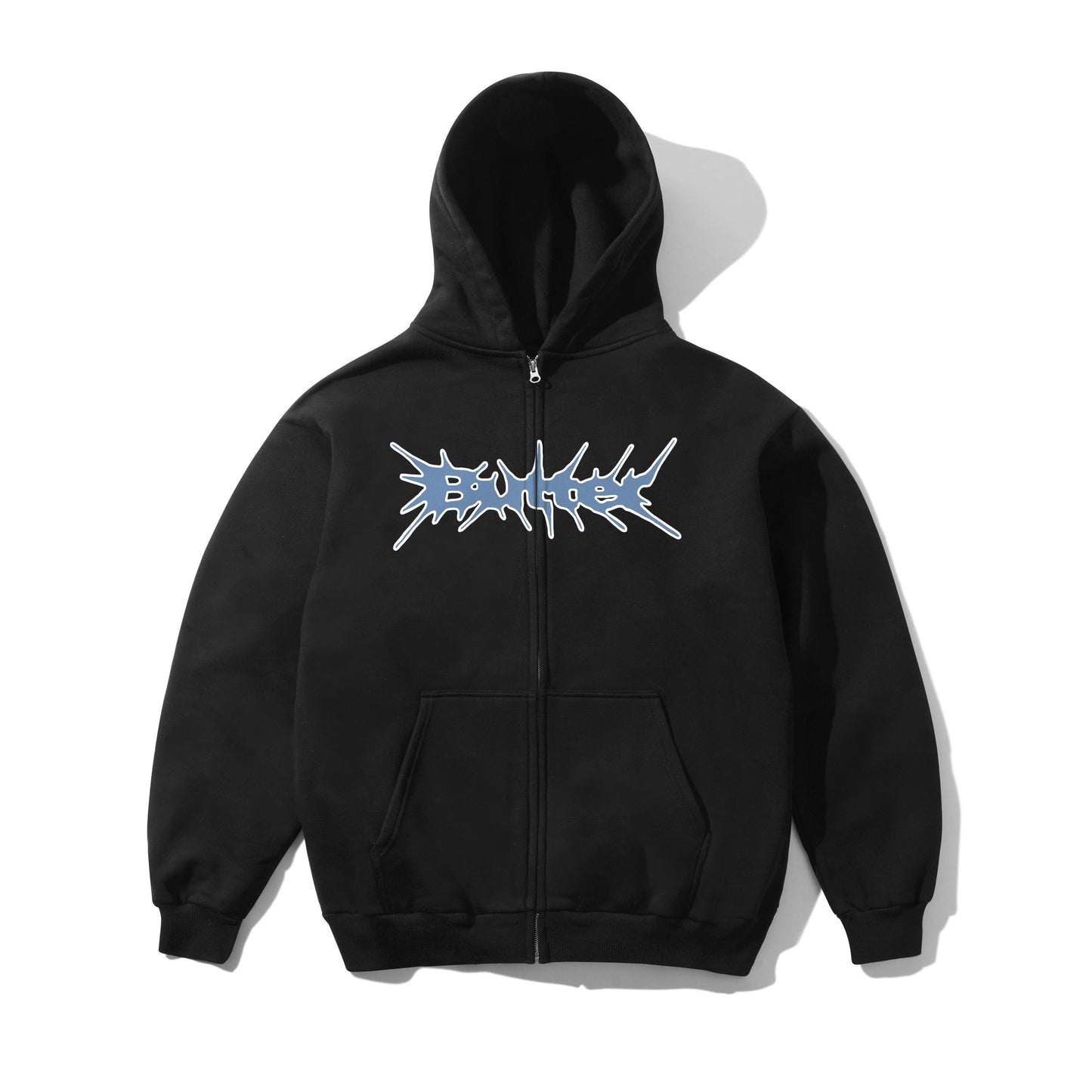 Nail Logo Zip-Thru Hood - Black