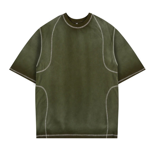 Overlock Enzyme Wash Tee - Green