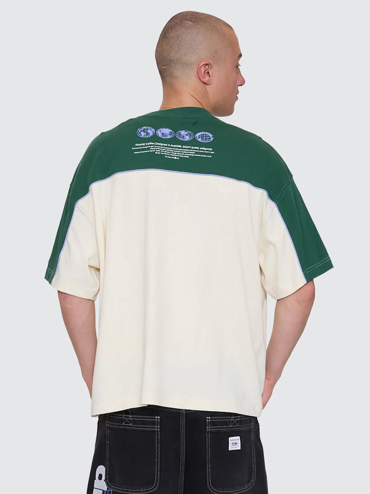 Sonic Box Fit Cropped Panel Tee - Zine
