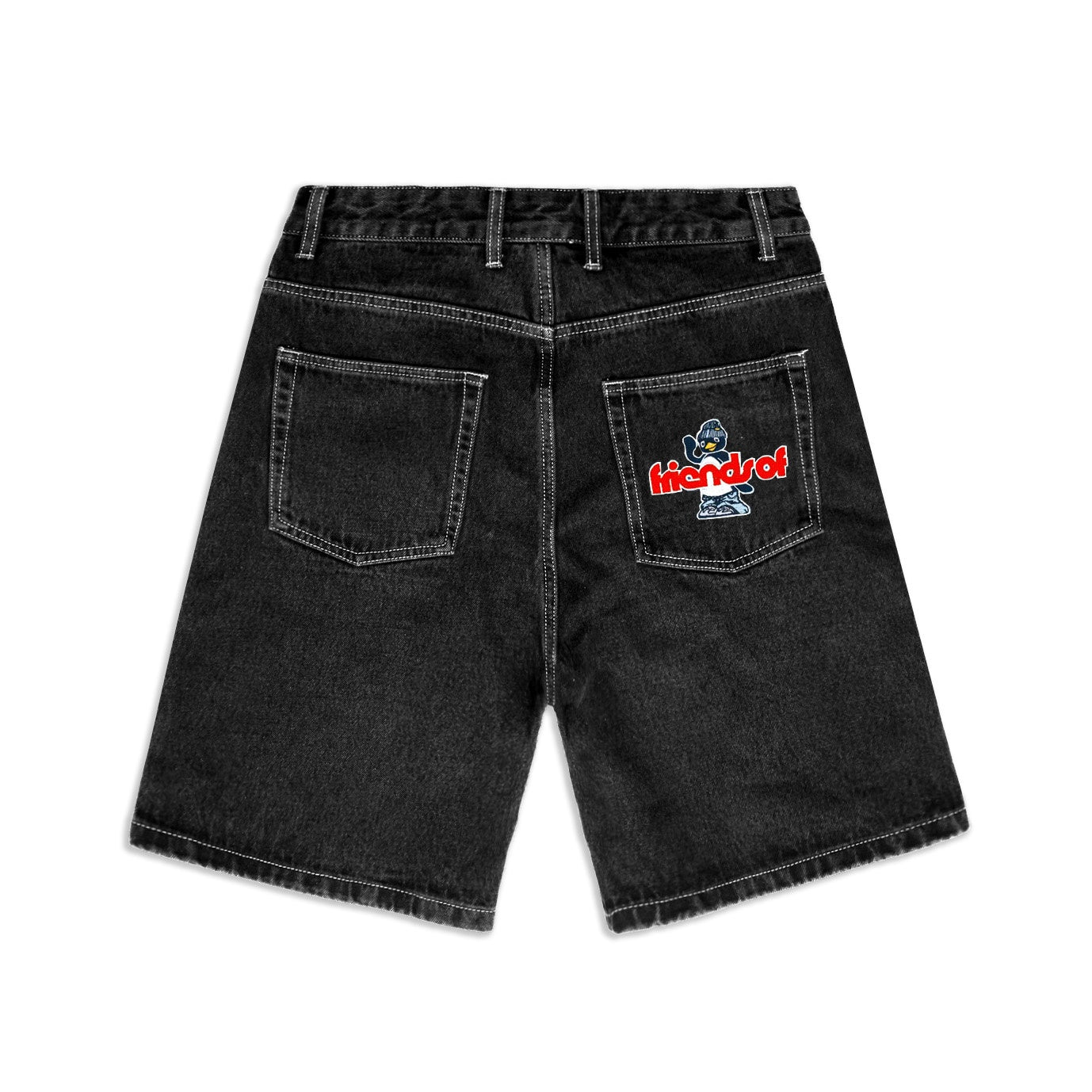 Friends Of 'Little Penguin' Denim Short - Washed Black